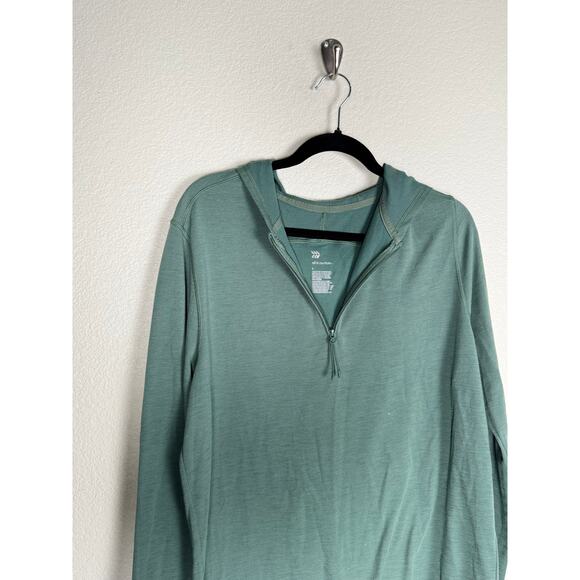 Men's Green All In Motion Men's Half-Zip Wool Pullover Athleisure Warm Large - Picture 7 of 9